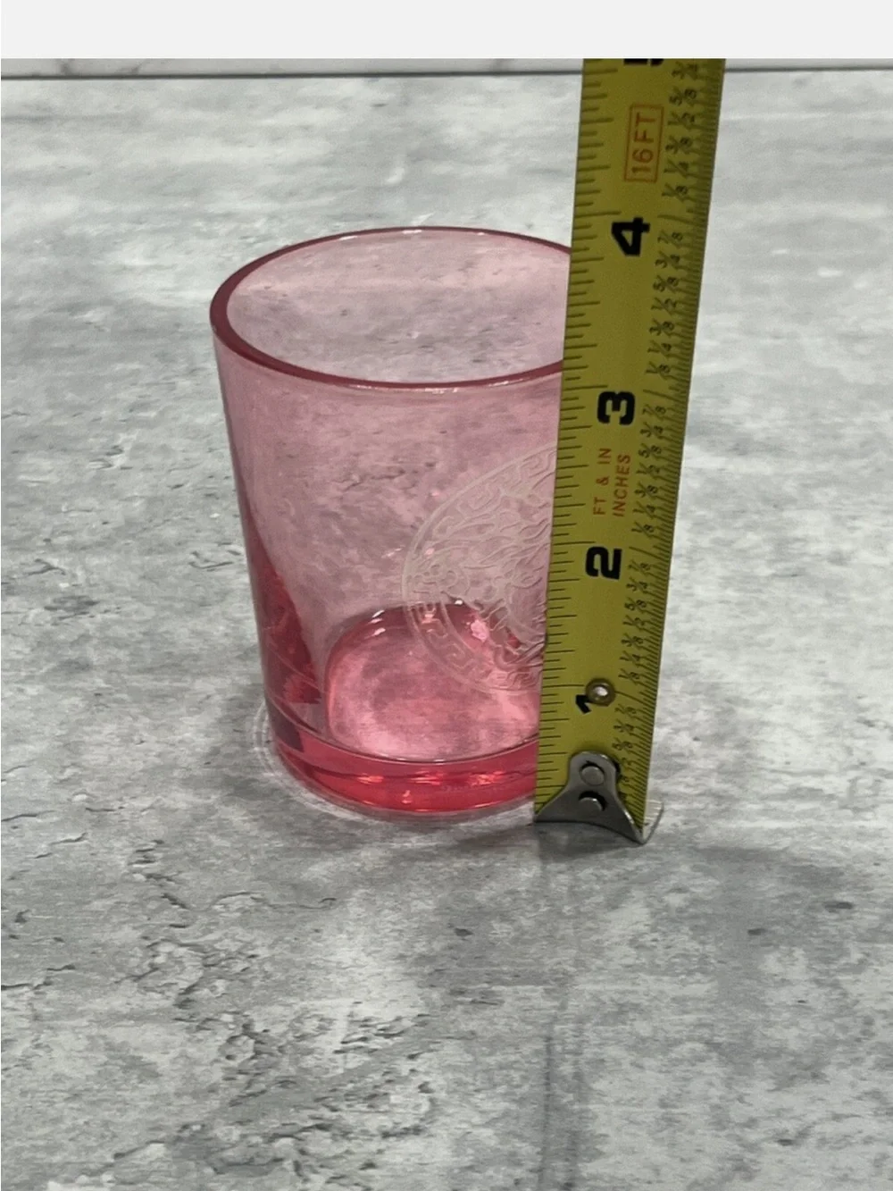 Versace Rosenthal Medusa blush pink etched Glass Votive Candle Holder - Picture 8 of 9